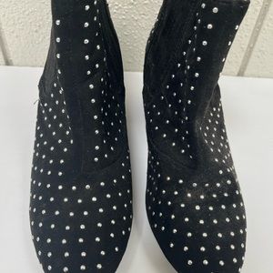 Black suede studded suede ankle boots size 7
